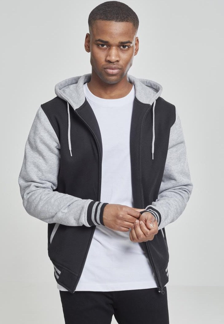 Urban Classics - 2 Tone Black/Grey - Zipper - black - 3XL - 65% Cotton, 35% Polyester,Sweat