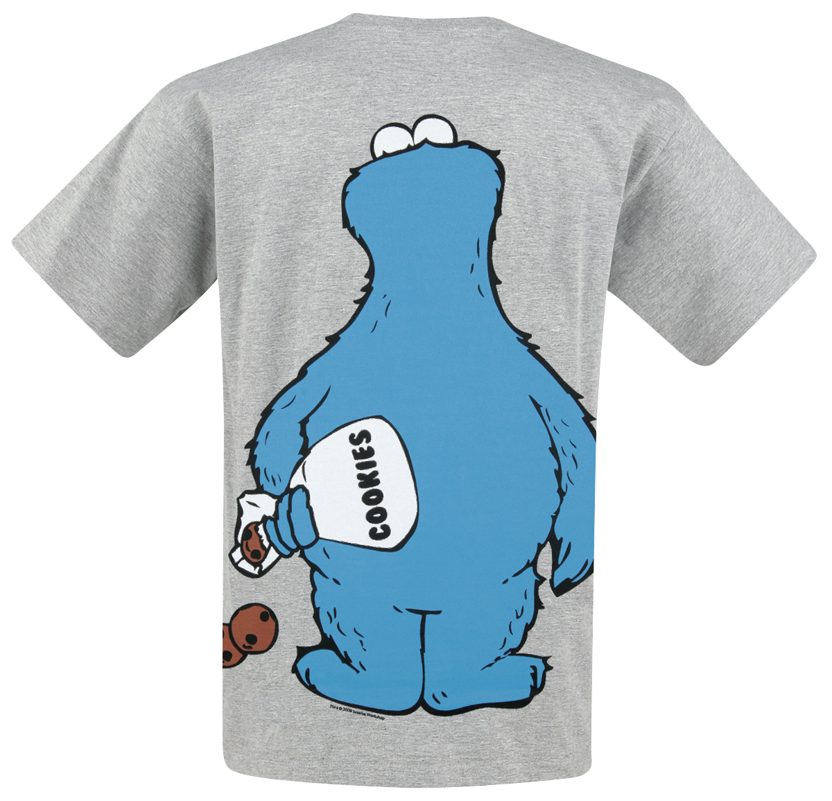 Sesame Street Cookie Monster -Cookie thief T-Shirt mottled grey - Image 3