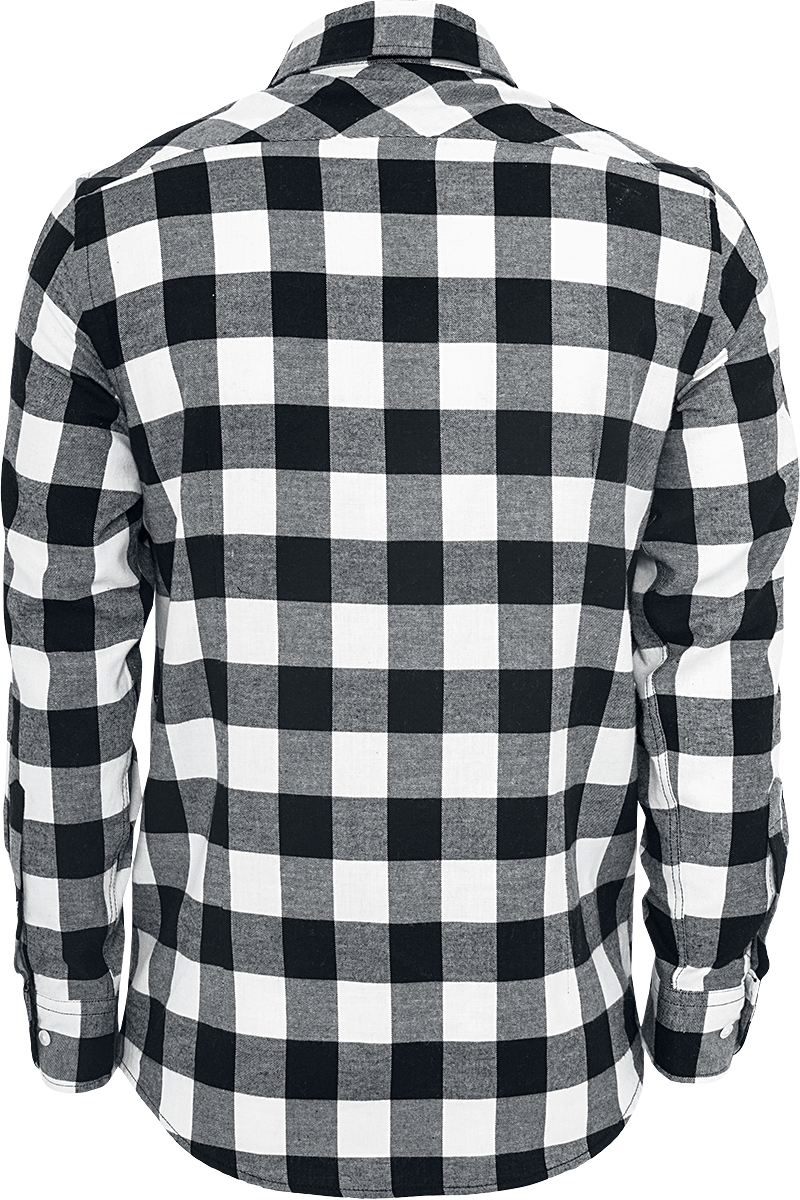 Urban Classics Checked Flannel Flanel Shirt black white - Image 3