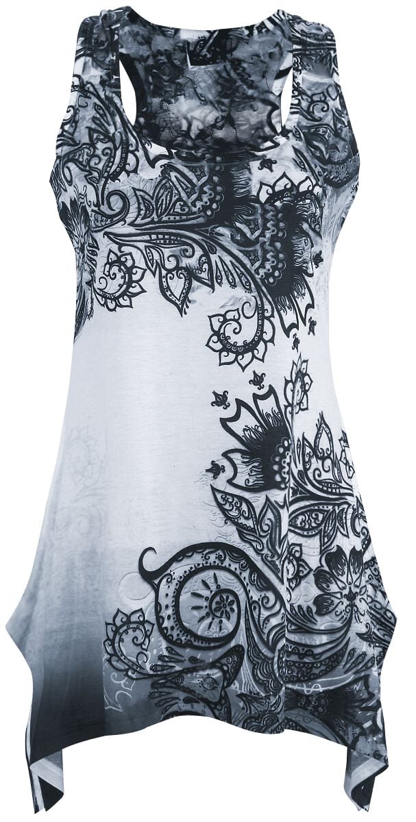 Innocent Lace Panel Vest Top white black - Image 2