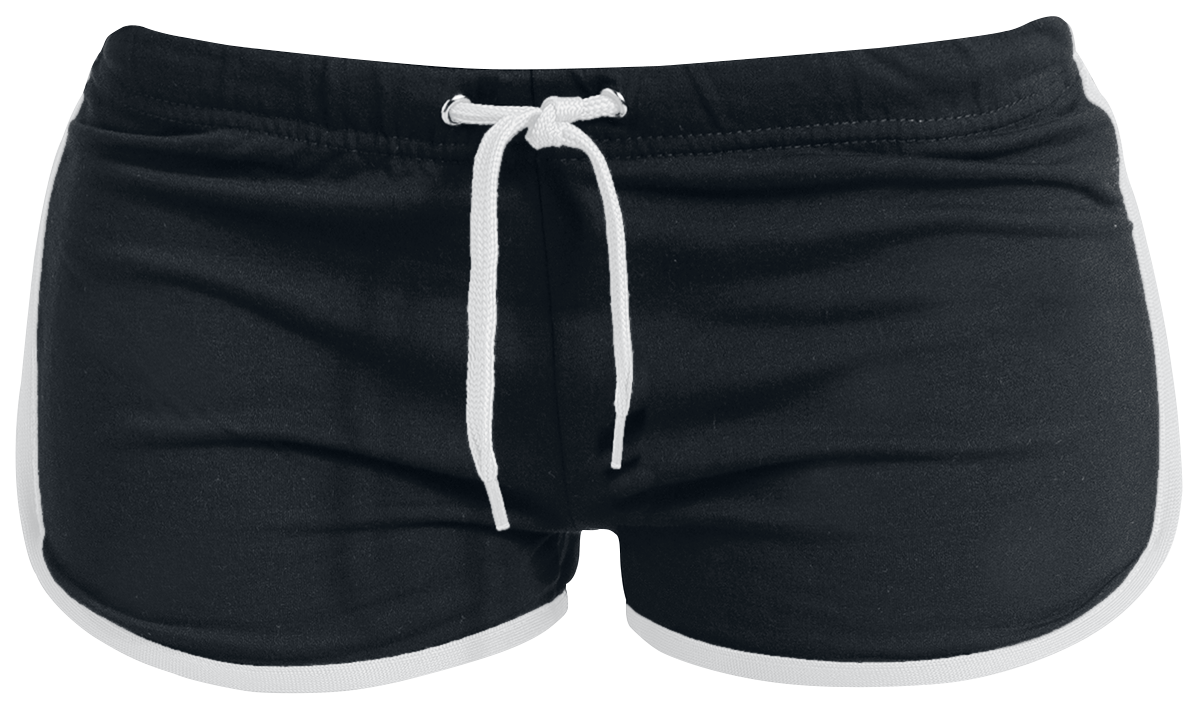Urban Classics Ladies French Terry Hot Pants black white - Image 3