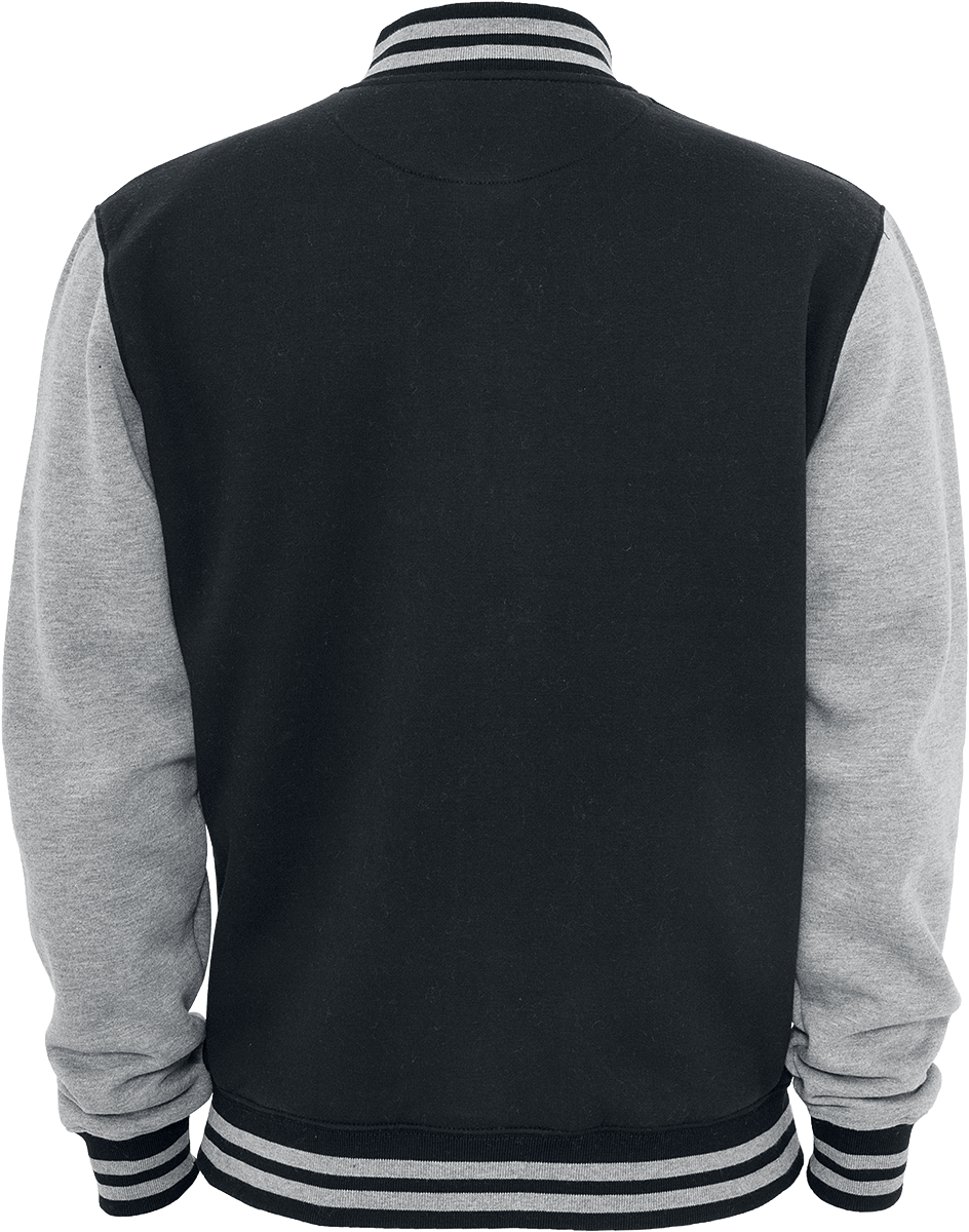 Urban Classics 2-Tone College Varsity Jacket black grey - Image 3