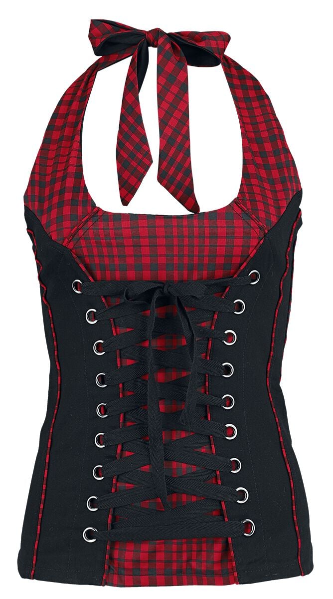 EMP Special Collection Corded Chest Halternecks black red - Image 2