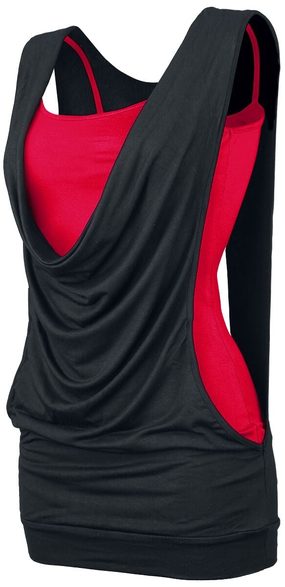 Black Premium by EMP Open Double Layer Top black red - Image 2