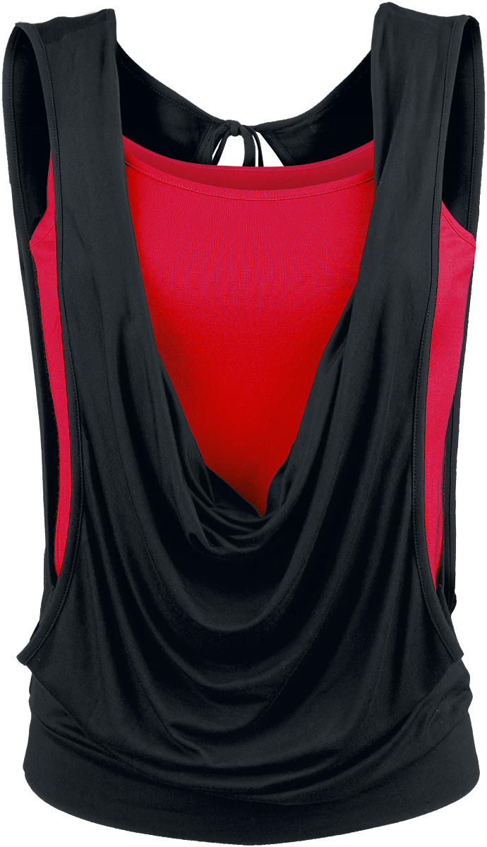 Black Premium by EMP Open Double Layer Top black red - Image 3