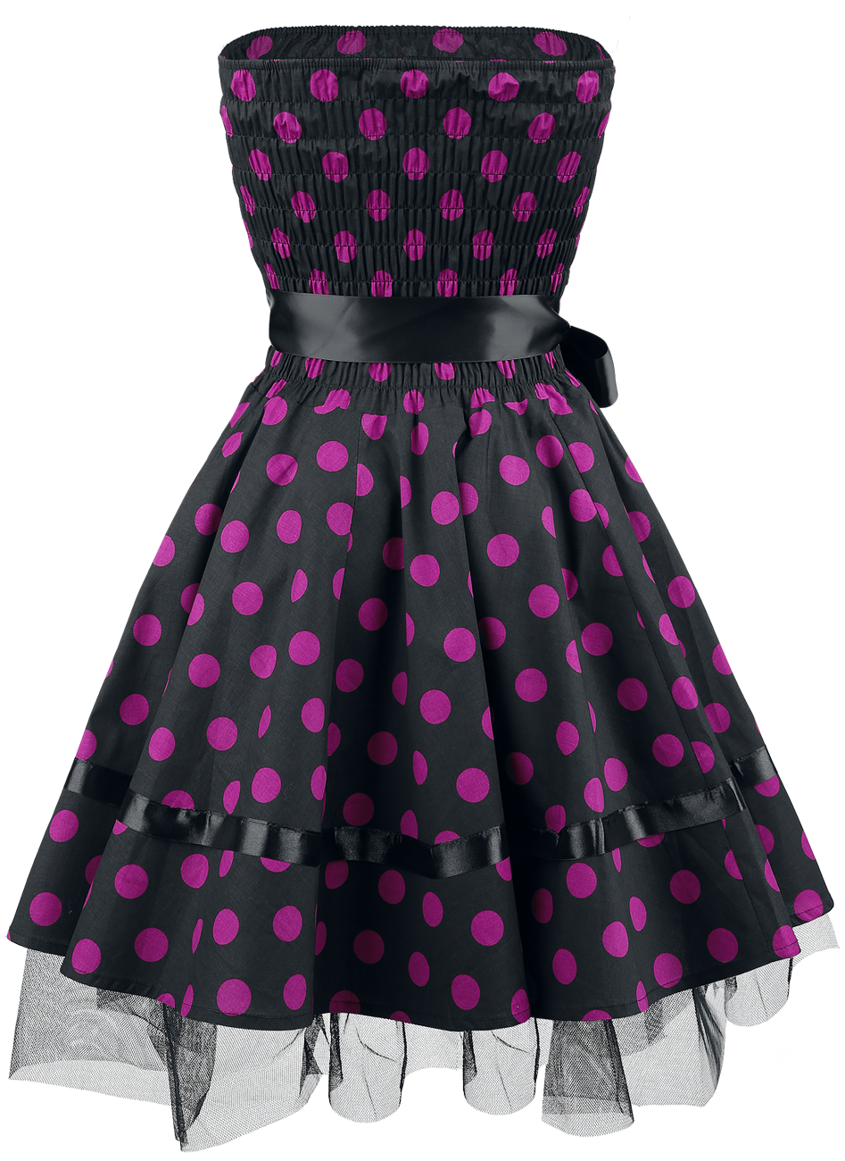 H&R London Big Purple Dots Mini Dress black pink - Image 3