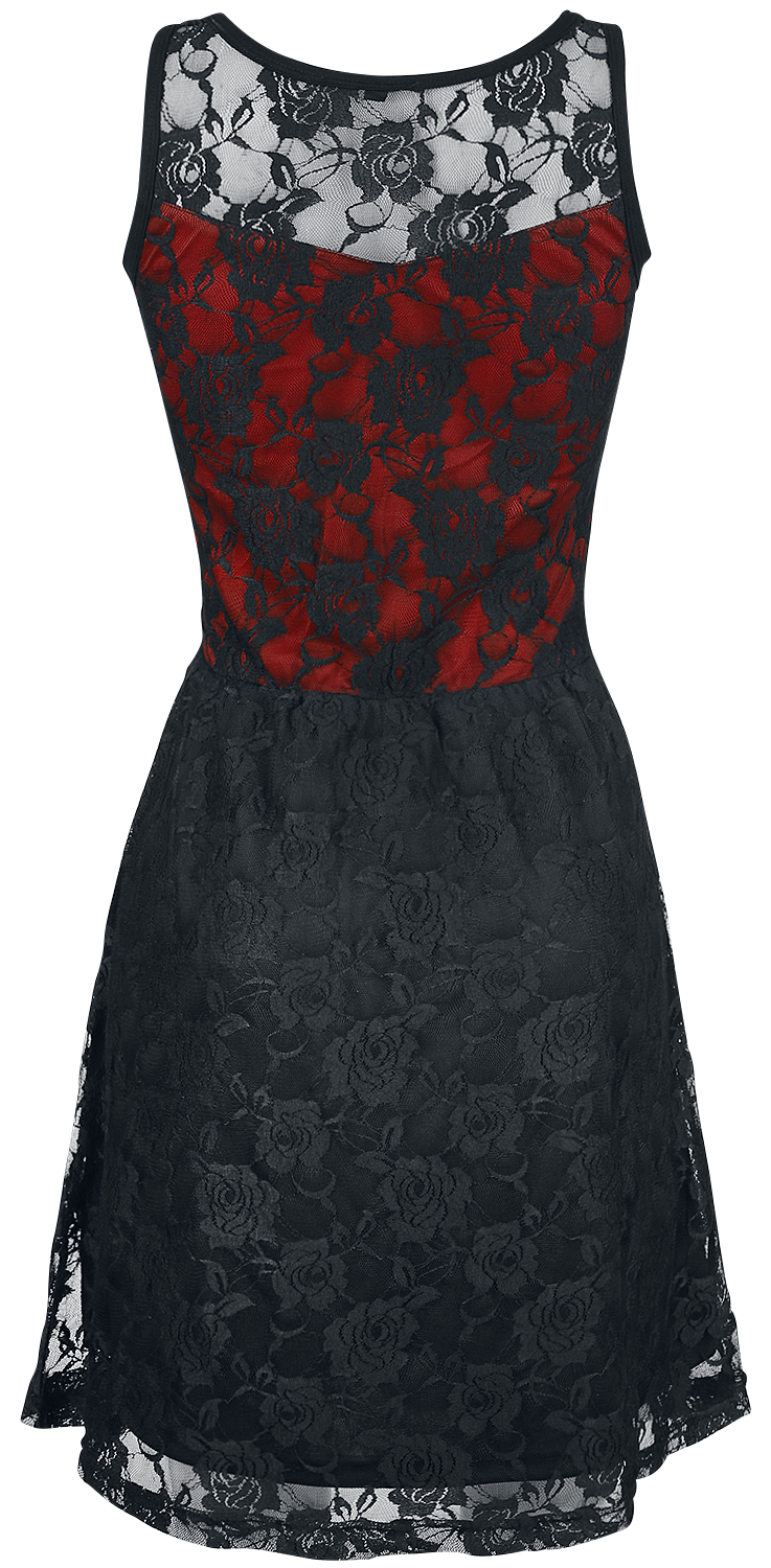 Gothicana by EMP Lady Jane Midi Dress black red - Image 3