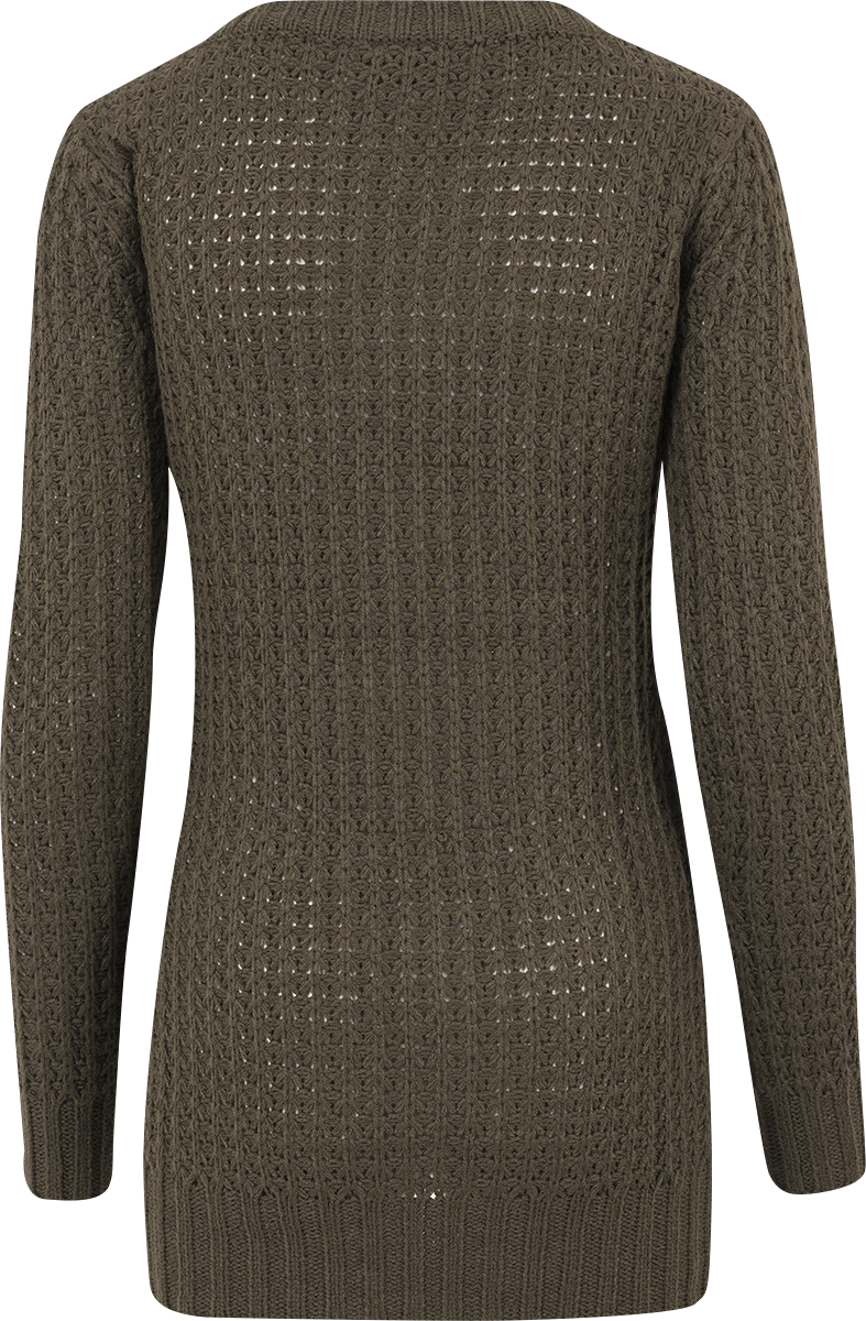 Urban Classics Ladies Long Wideneck Sweater Knit jumper olive - Image 3