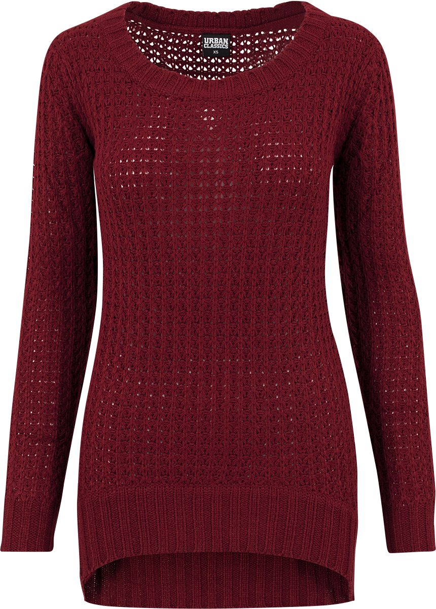 Urban Classics Ladies Long Wideneck Sweater Knit jumper burgundy - Image 2