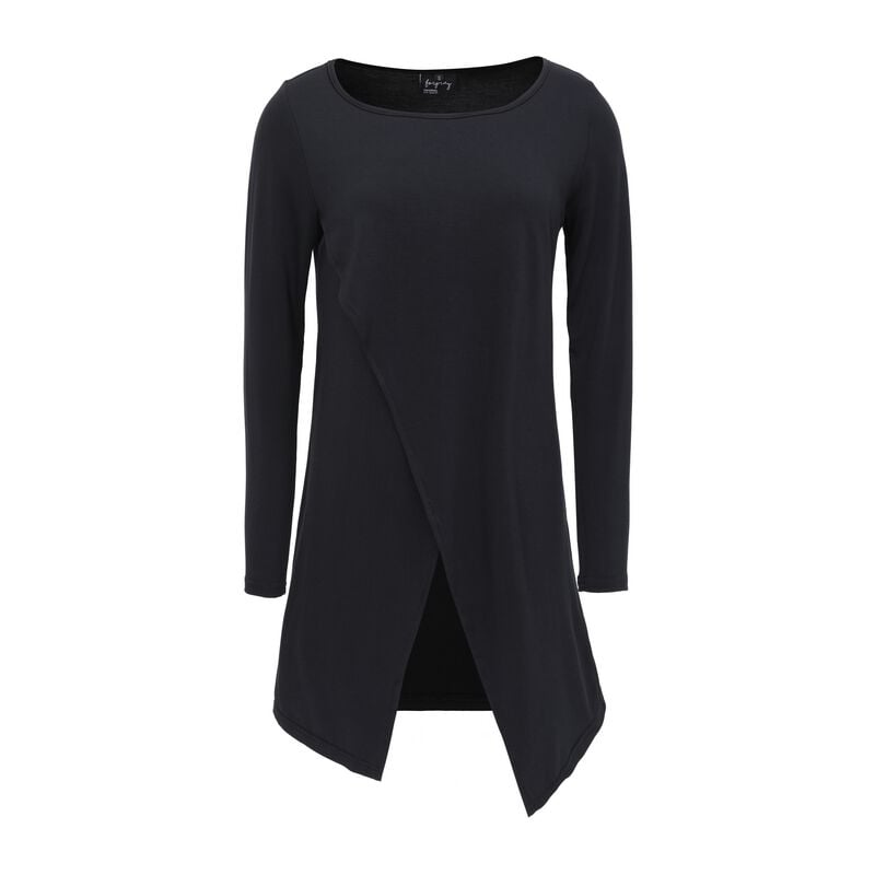 Forplay Long Asymmetric Longsleeve Long-sleeve Shirt black - Image 2