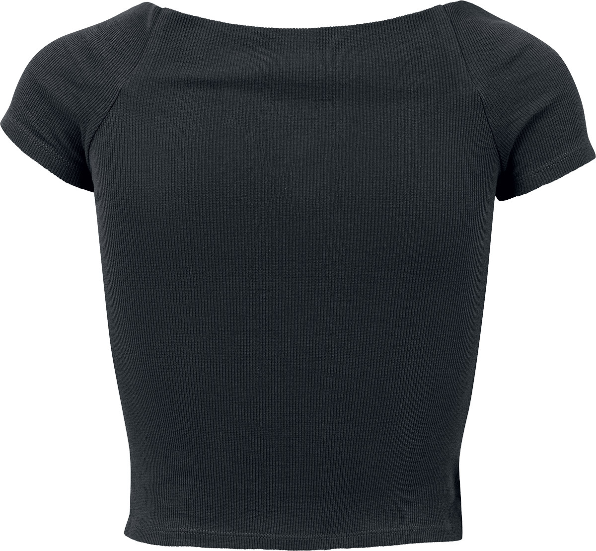 Urban Classics Ladies Off Shoulder Rib Tee T-Shirt black - Image 3