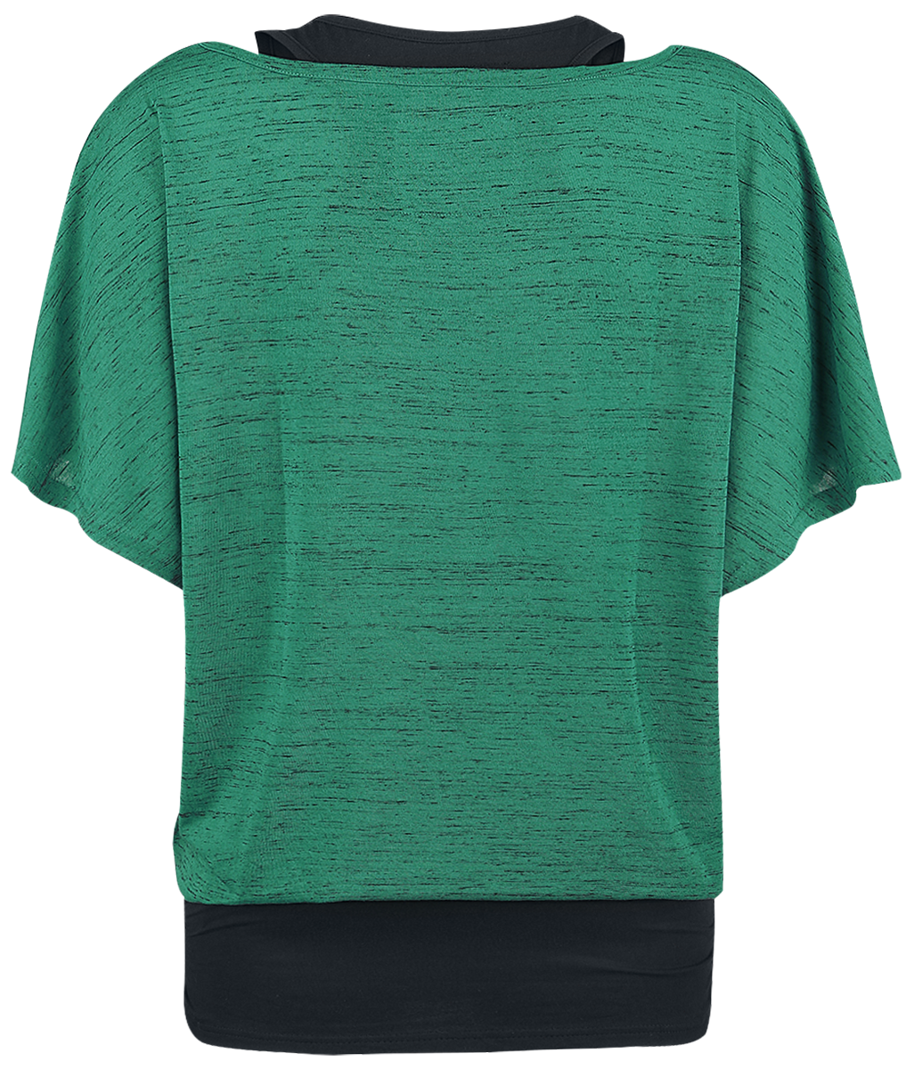 Black Premium by EMP When The Heart Rules The Mind T-Shirt green black - Image 3