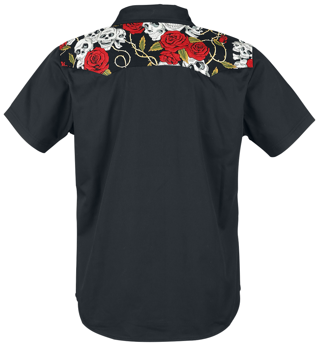 Banned Skull Rose Short-sleeved Shirt black - Image 3