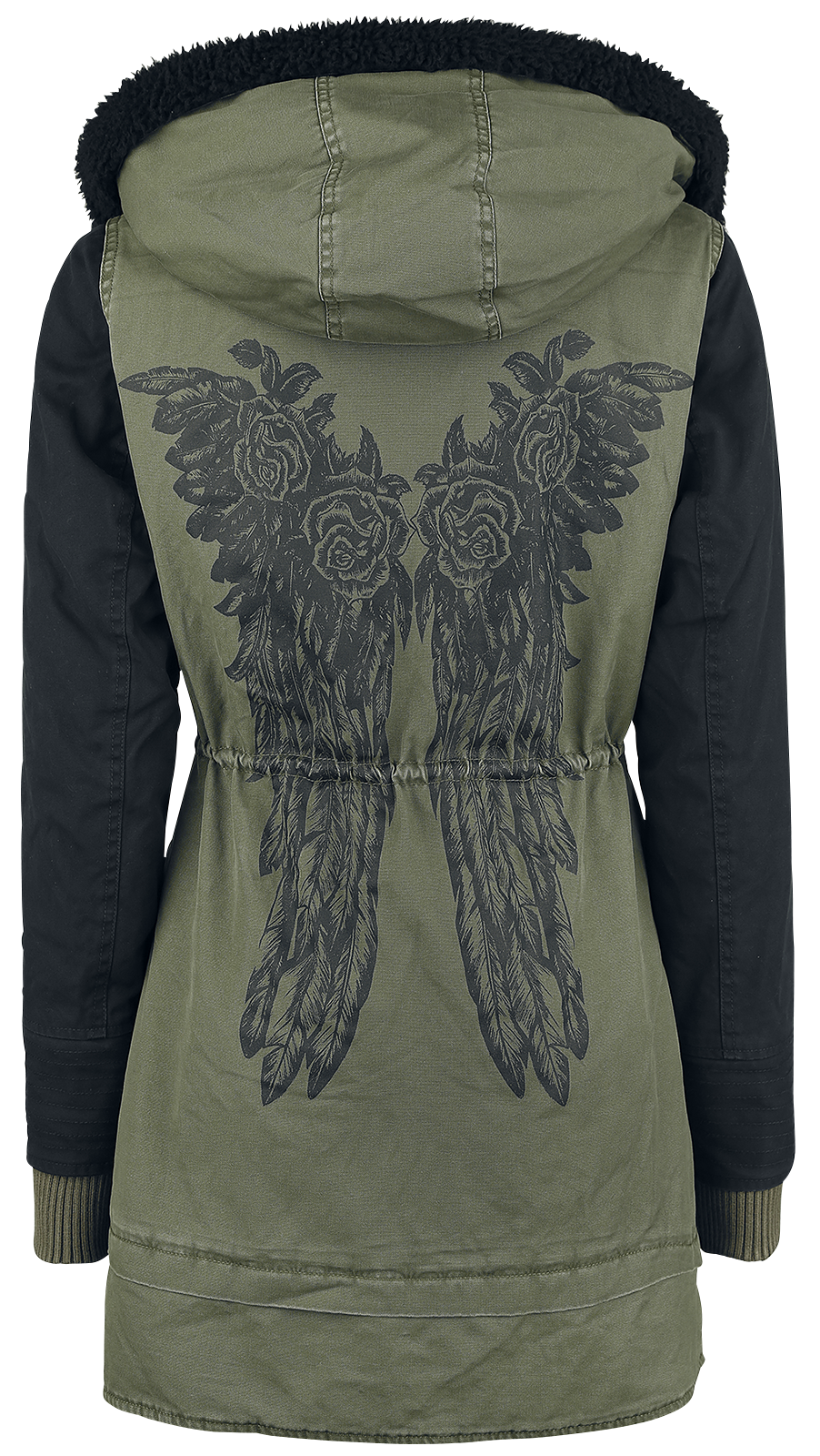 Rock Rebel by EMP Ladies Parka Winter Jacket olive black - Image 3