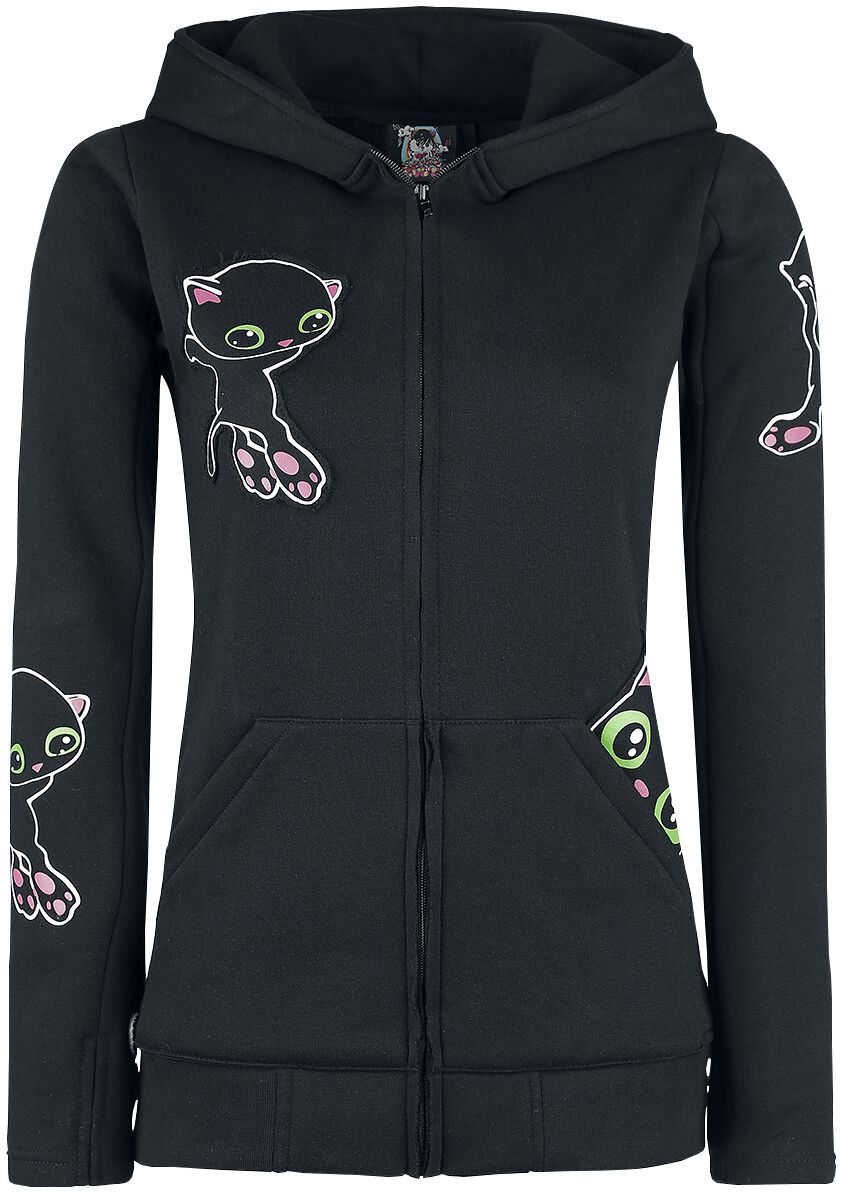 Cupcake Cult Black Cat Hood Hoodie Jacket black - Image 2