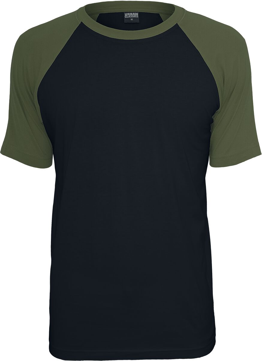 Urban Classics Raglan Contrast Tee T-Shirt black olive - Image 2
