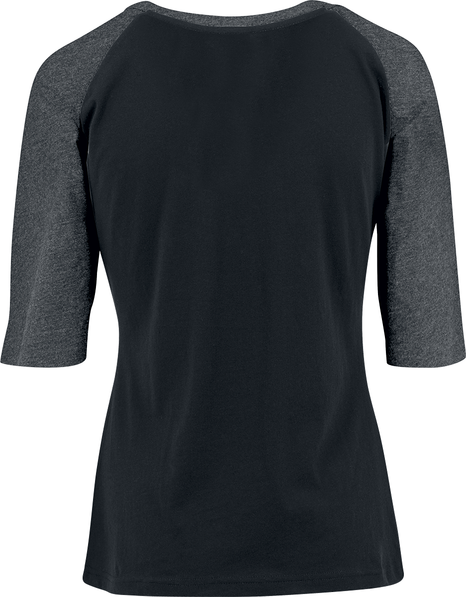 Urban Classics Ladies 3/4 Contrast Raglan Tee Long-sleeve Shirt black charcoal - Image 3