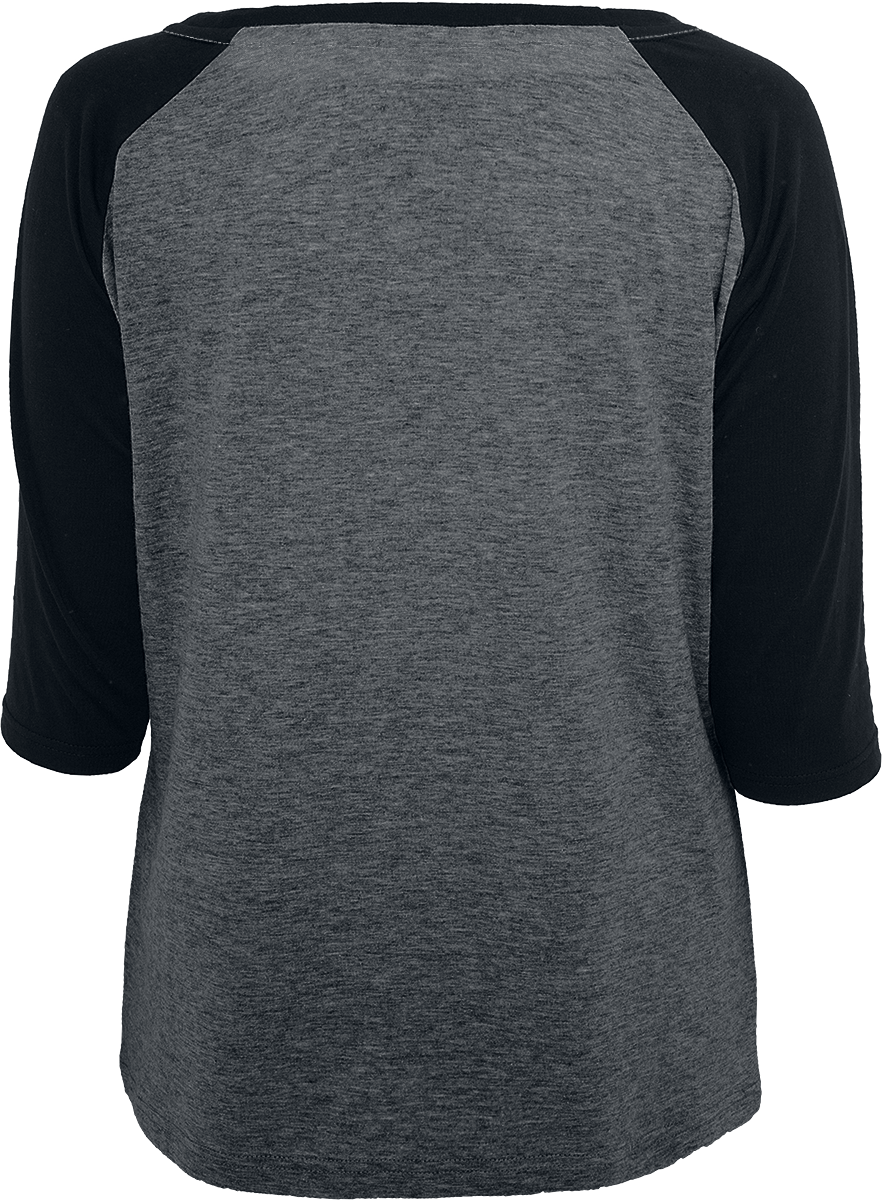 Urban Classics Ladies 3/4 Contrast Raglan Tee Long-sleeve Shirt charcoal black - Image 3