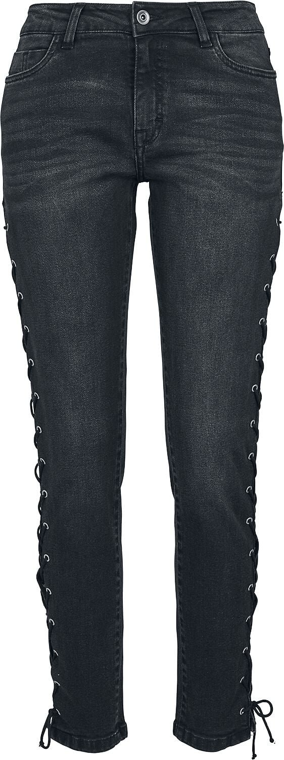 Urban Classics Ladies High Waist Skinny Denim Pants Jeans black - Image 2