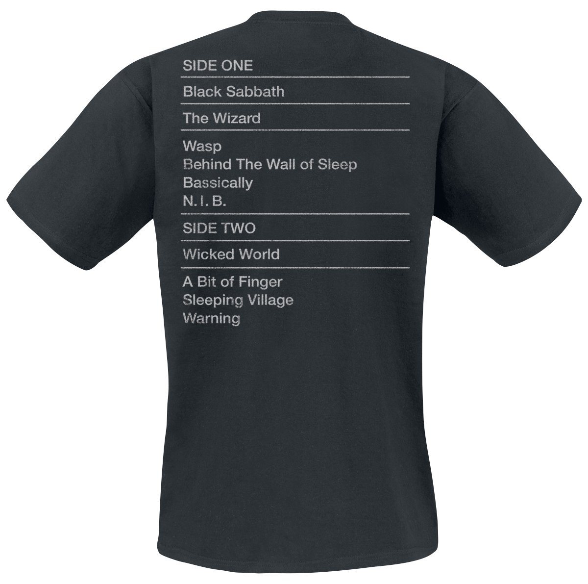 Black Sabbath Black Sabbath Tracklist T-Shirt black - Image 3