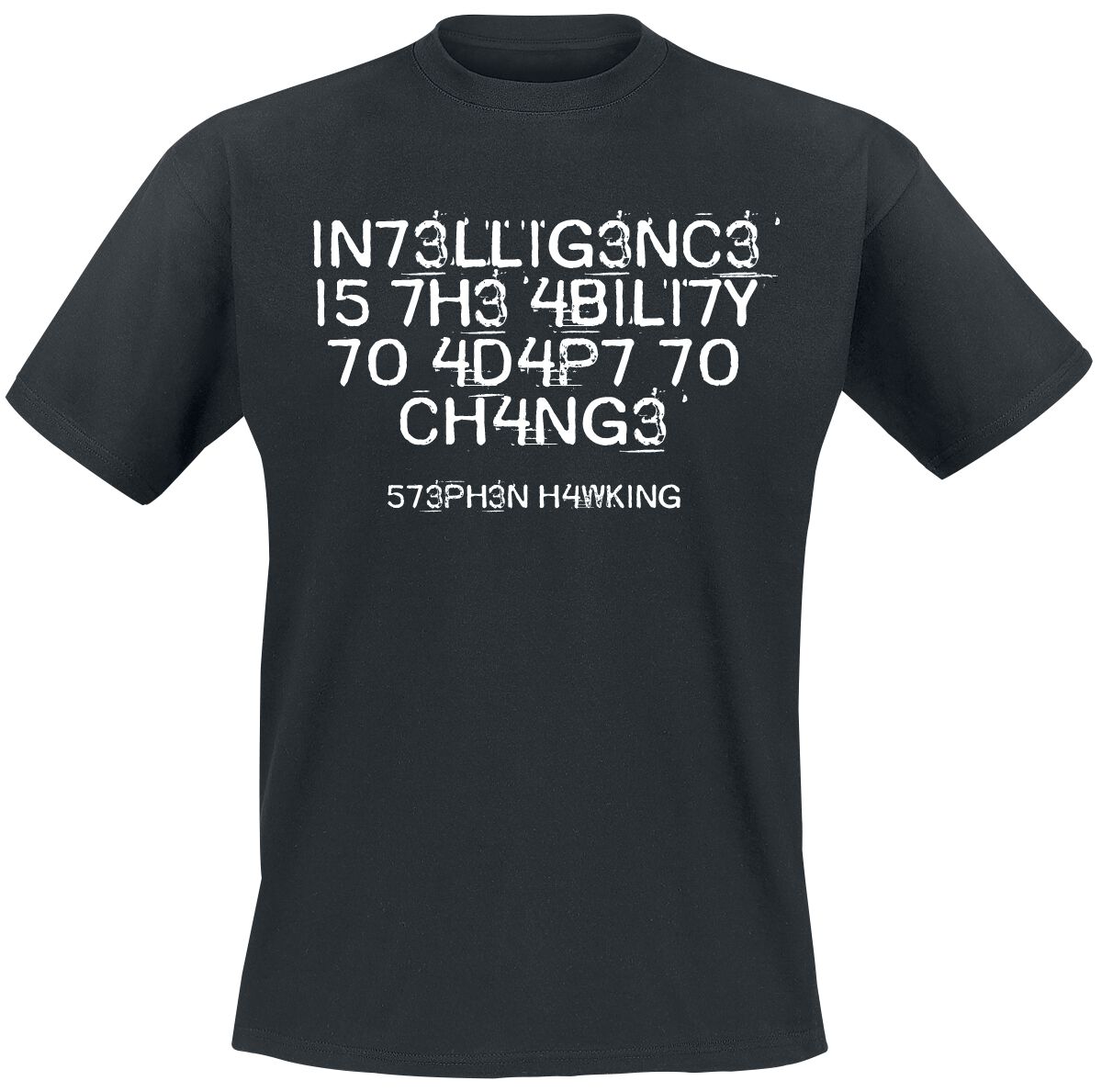 Slogans Intelligence Is The Ability To Adapt To Change T-Shirt black - Image 2