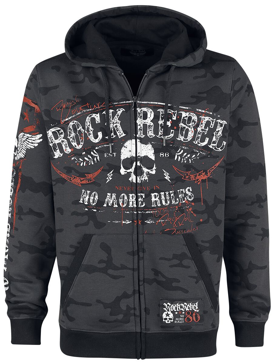 Rock Rebel by EMP Mask Of Sanity Hoodie Jacket dark grey - Image 2