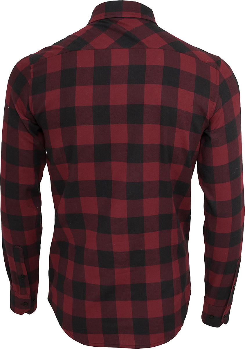 Urban Classics Checked Flannel Shirt Flanel Shirt black burgundy - Image 3