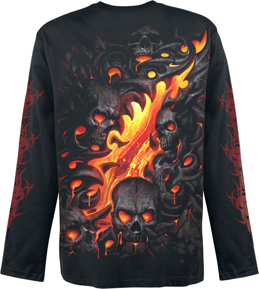 Spiral Skull Lava Long-sleeve Shirt black - Image 3