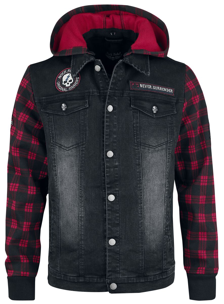 Rock Rebel by EMP Sound Check Jeans Jacket black red