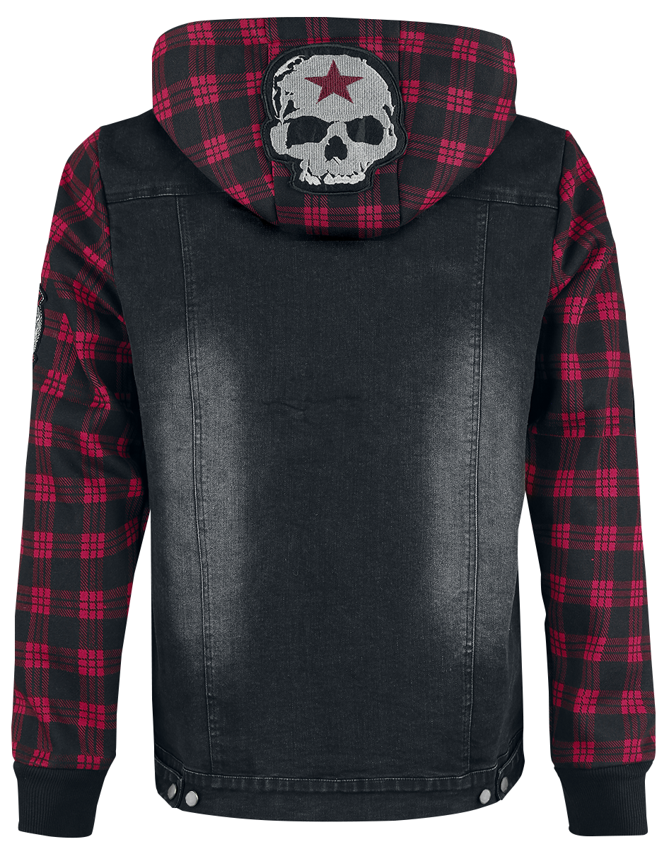 Rock Rebel by EMP Sound Check Jeans Jacket black red - Image 3