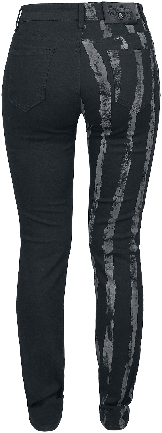 Rock Rebel by EMP Striped Leg Stretch Denim Jeans black - Image 3