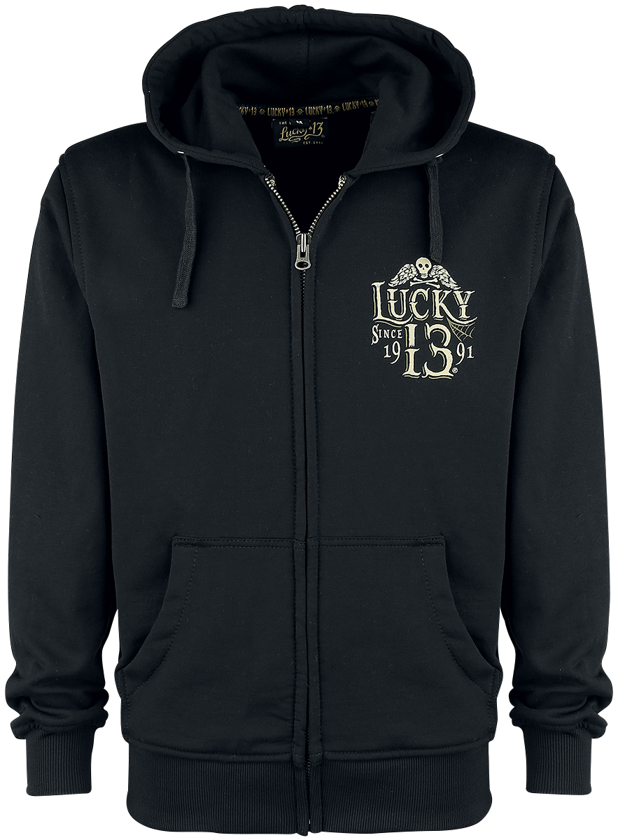 Lucky 13 Dead Skull Hoodie Jacket black - Image 3