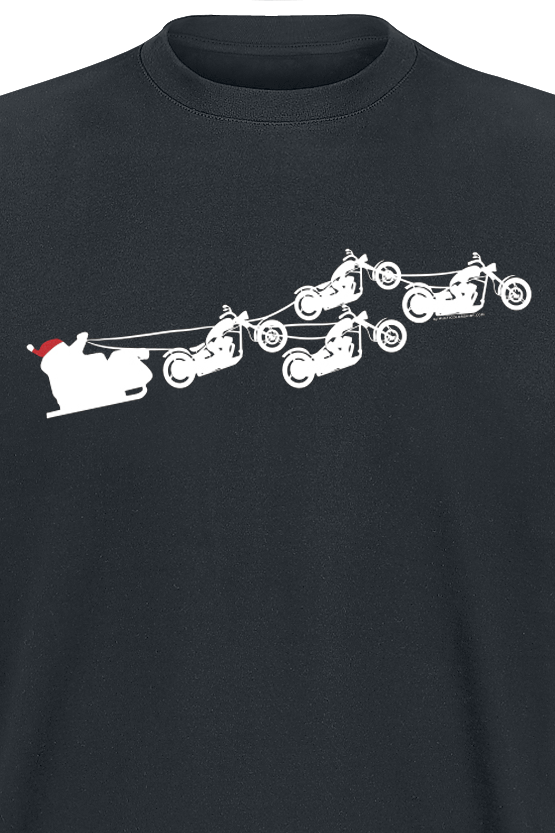 Slogans Santa Motorbikes T-Shirt black - Image 3