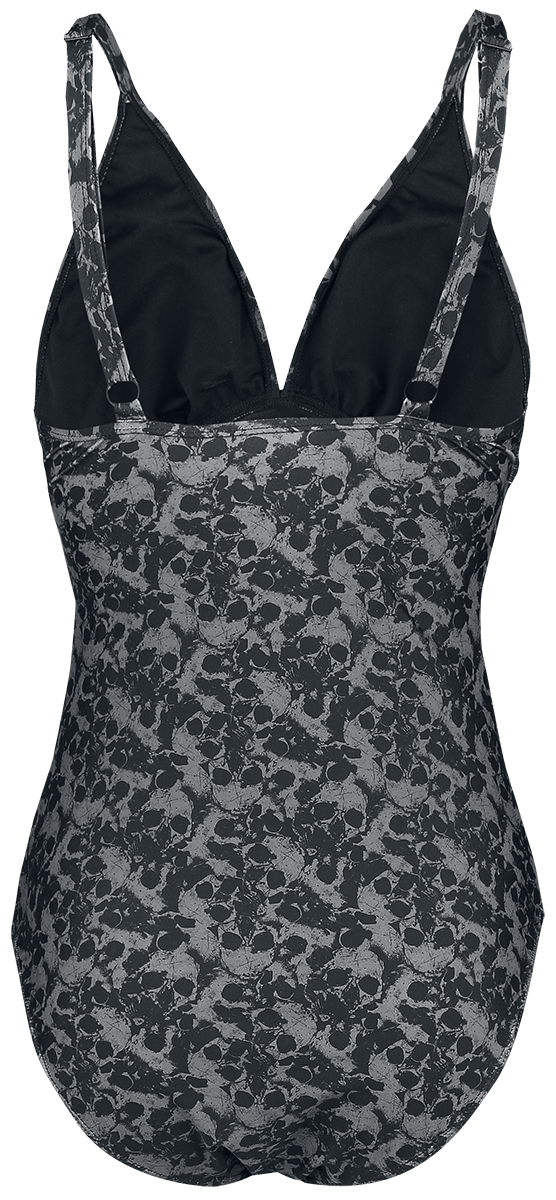 Rock Rebel by EMP Black Swimsuit with Skull Pattern and Prints Swimsuit black - Image 3