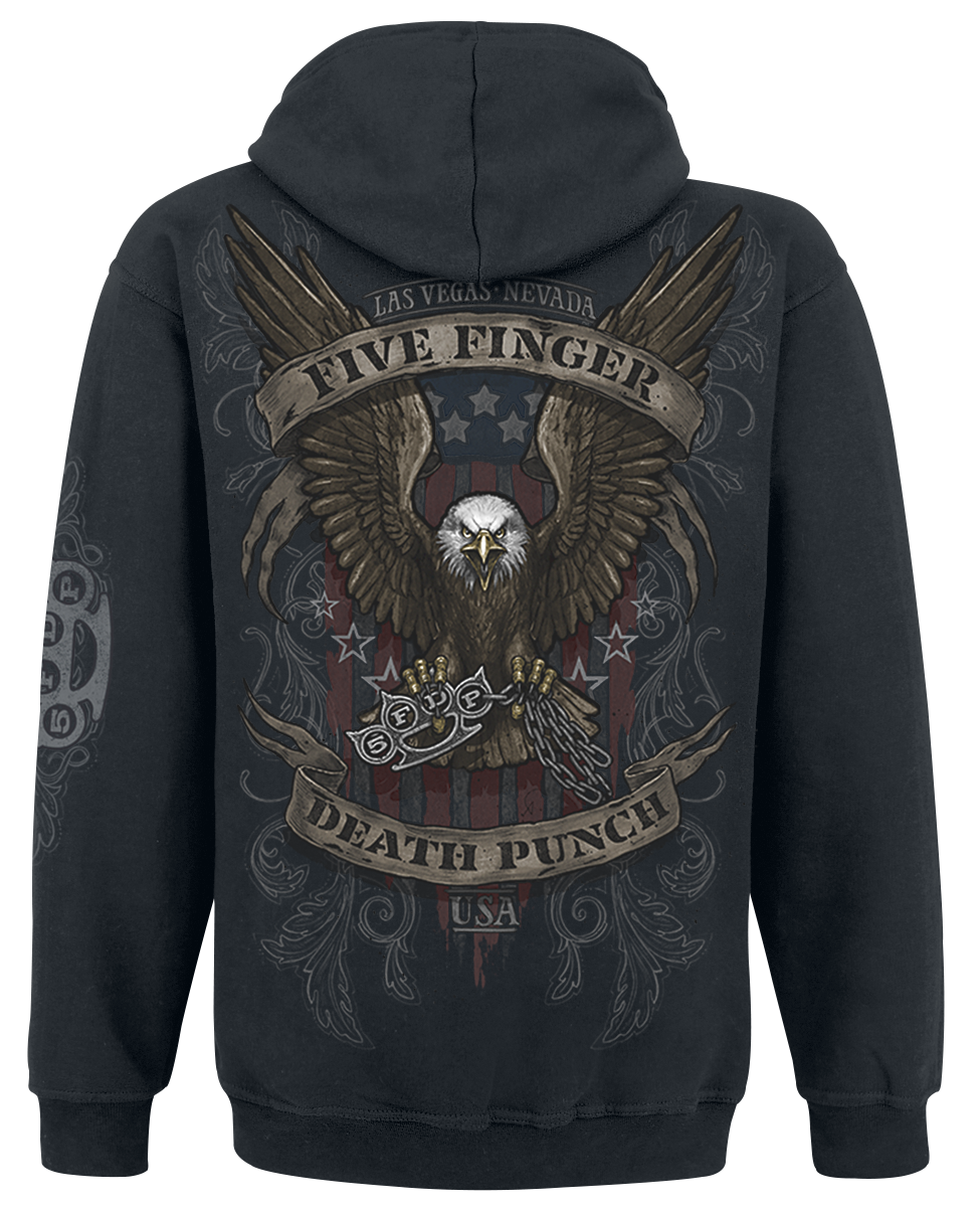 Five Finger Death Punch Eagle Color Hoodie black - Image 3