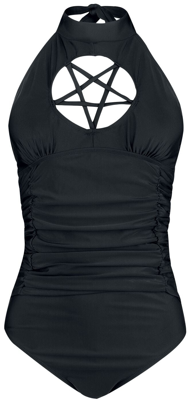 Gothicana by EMP Gothicana Swimsuit with Pentagram Detail Swimsuit black - Image 2