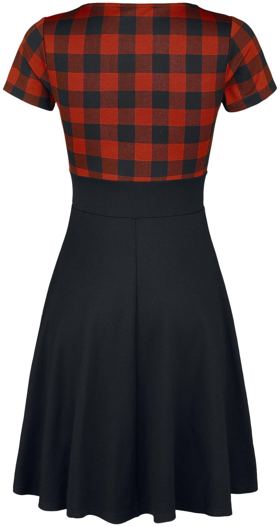 Rock Rebel by EMP Rock Rebel Tie-Front Dress with Checked Pattern Mini Dress black red - Image 3