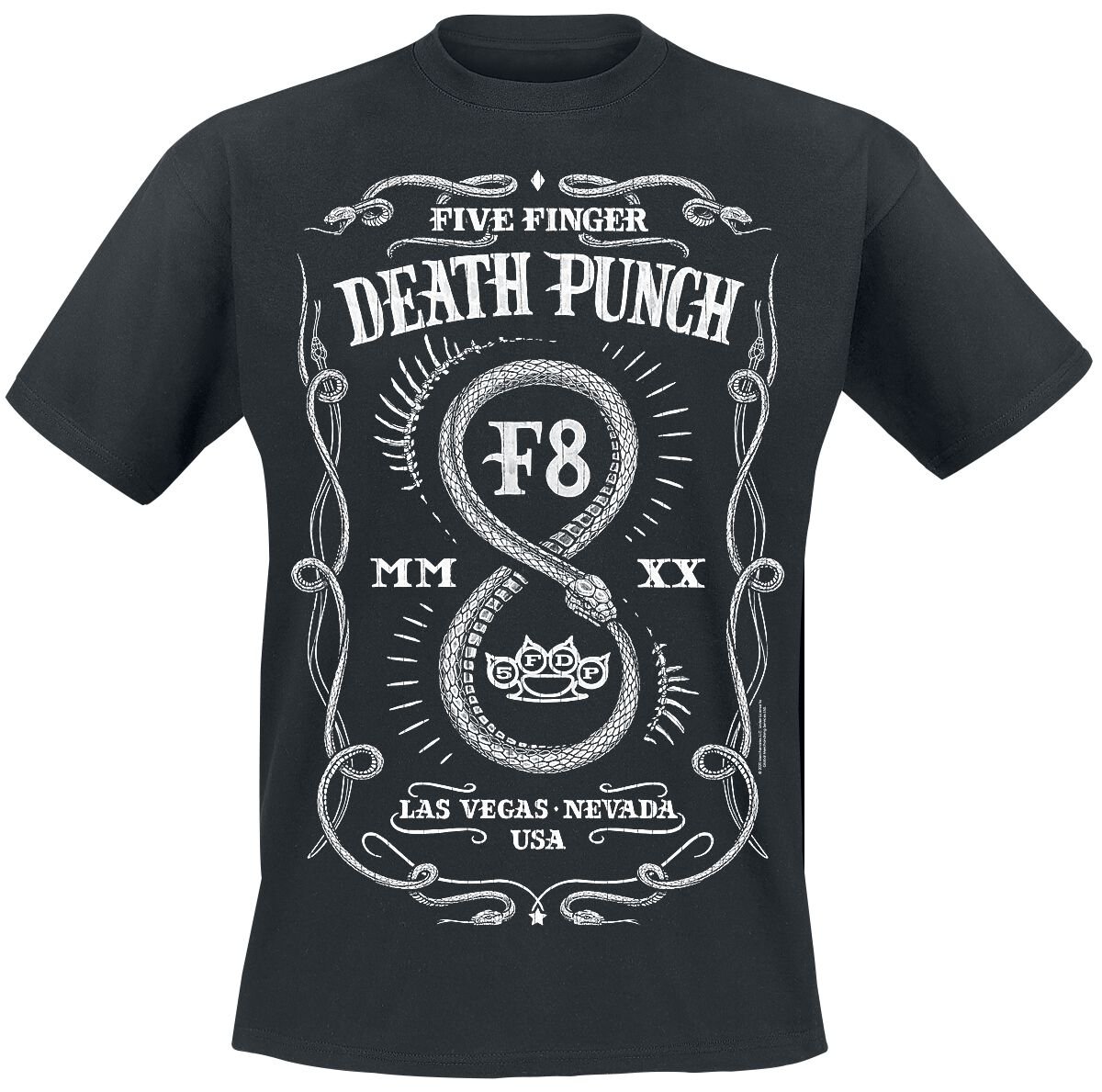 Five Finger Death Punch F8 Infinity Label T-Shirt black - Image 2