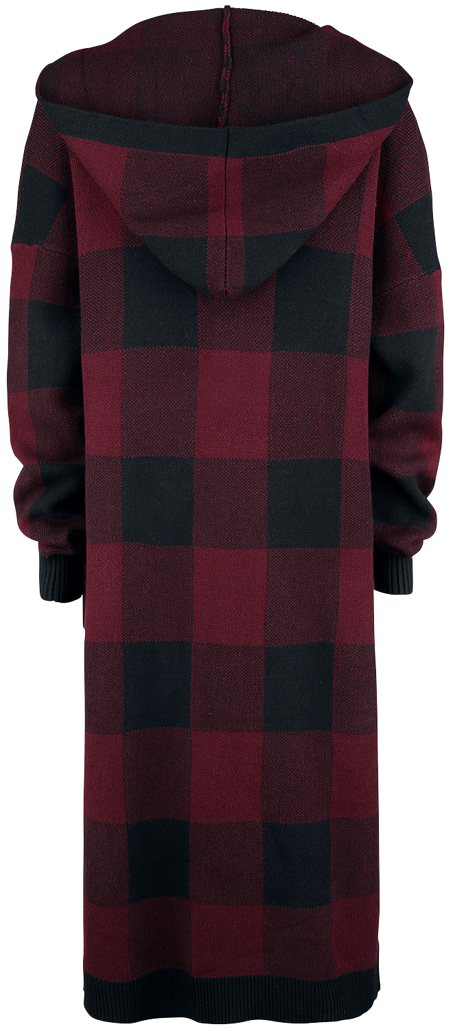 Black Premium by EMP Black/Red Checked Cardigan with Hood Cardigan black red - Image 3