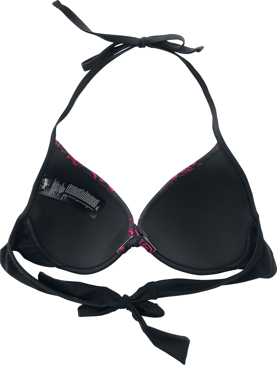 Black Premium by EMP Black Bikini Top with Skull and Roses Motif Bikini Top black - Image 3