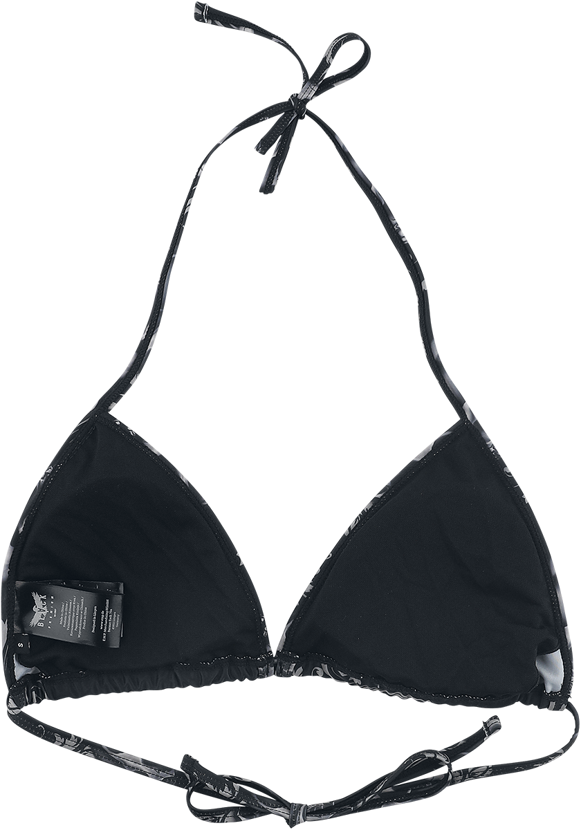 Black Premium by EMP Black Triangle Bikini Top with Skull Print Bikini Top black - Image 3
