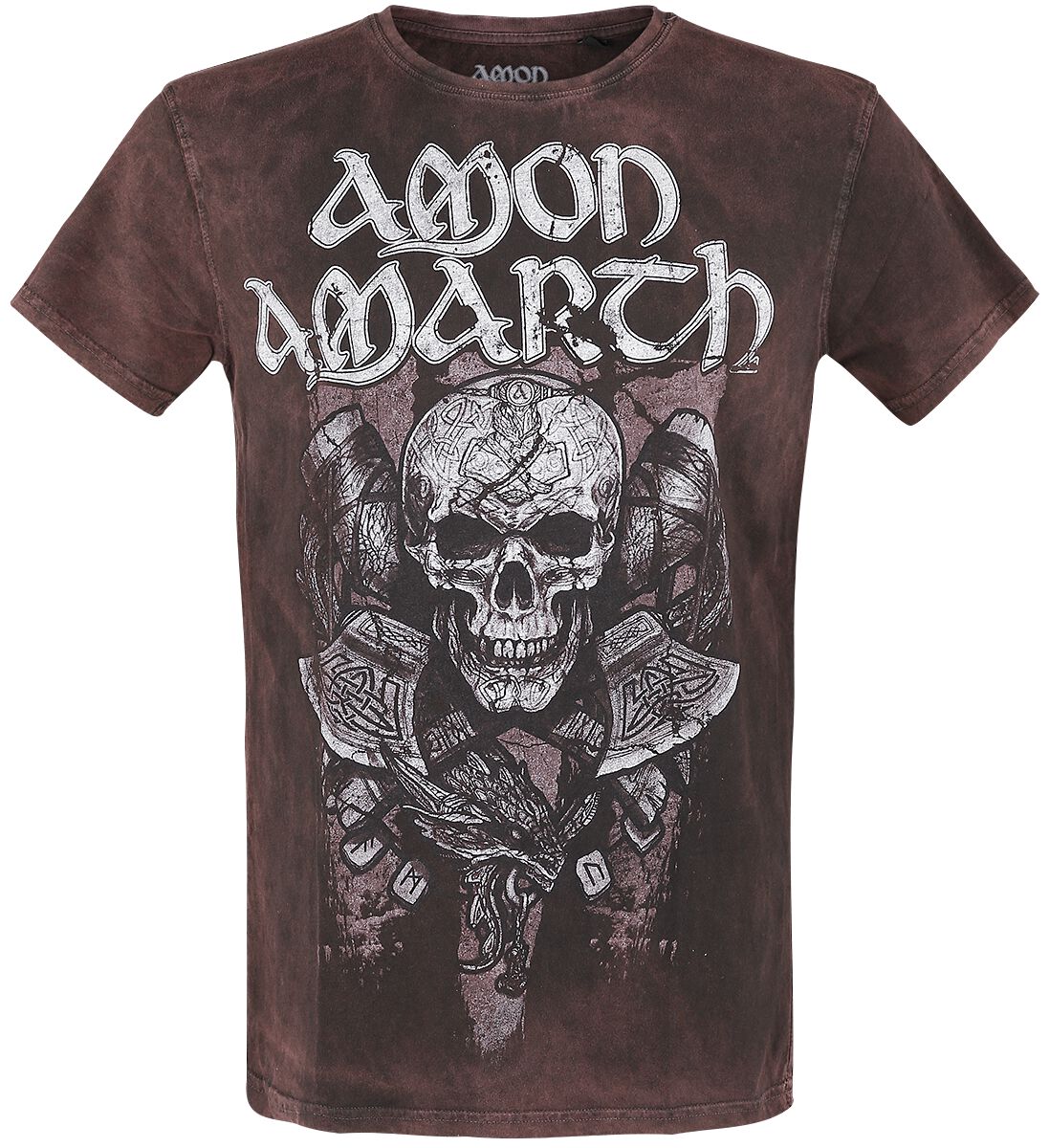 Amon Amarth Carved Skull T-Shirt brown - Image 2