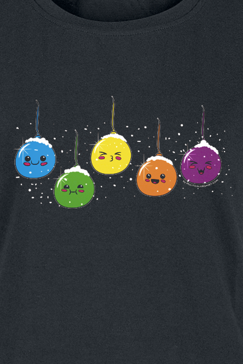 Slogans Christmas Baubles T-Shirt black - Image 3