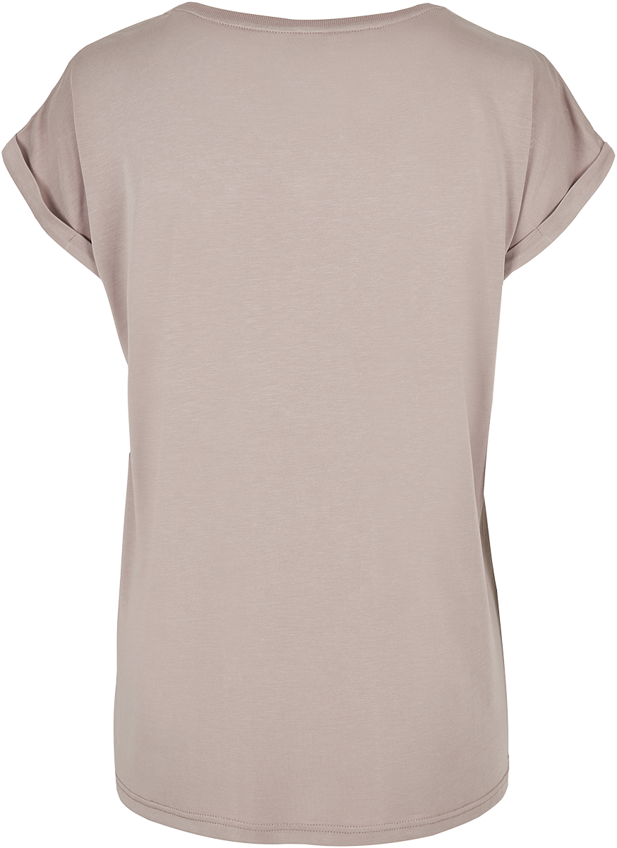 Urban Classics Ladies Modal Extended Shoulder Tee T-Shirt dusky pink - Image 3