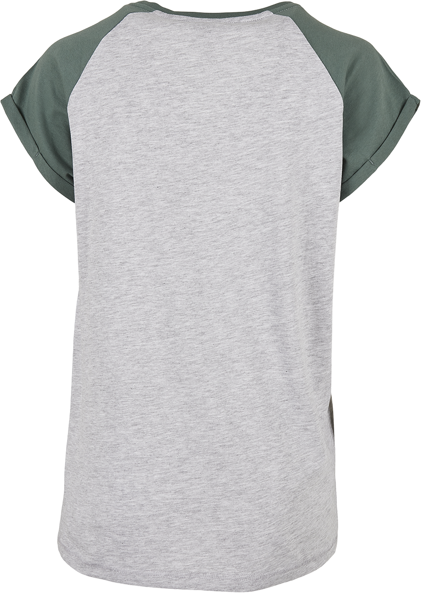 Urban Classics Ladies Contrast Raglan Tee T-Shirt greying green - Image 3
