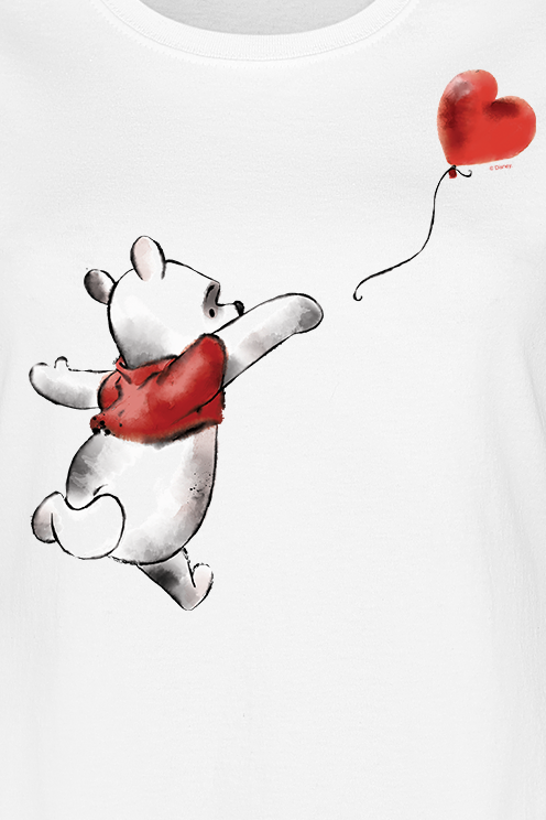 Winnie the Pooh Heart T-Shirt white - Image 3