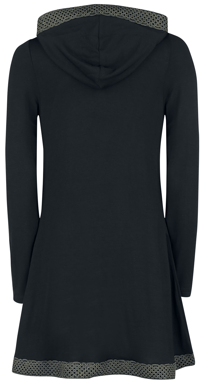 Black Premium by EMP Cardigan with Hood and Celtic-Knot Trim Cardigan black - Image 3