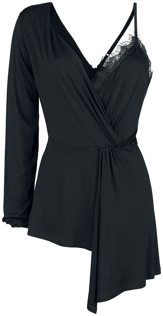 Gothicana by EMP Top with Lace Details Long-sleeve Shirt black - Image 2