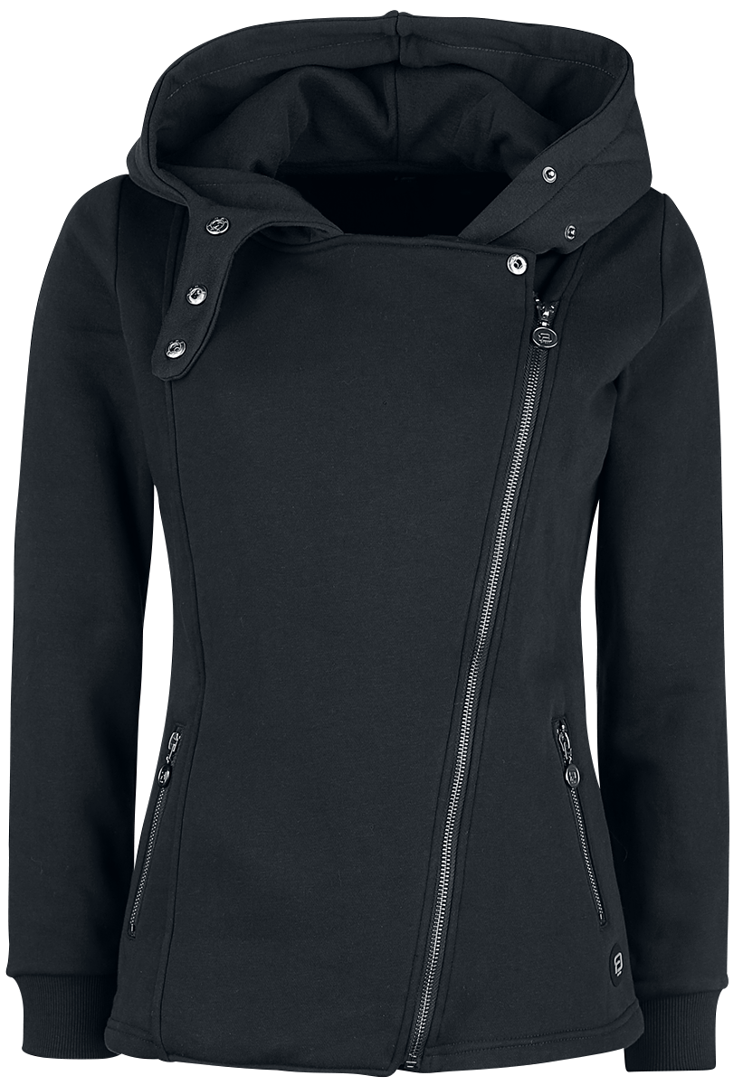 RED by EMP Biker-Style Sweat Hooded Jacket Hoodie Jacket black - Image 3