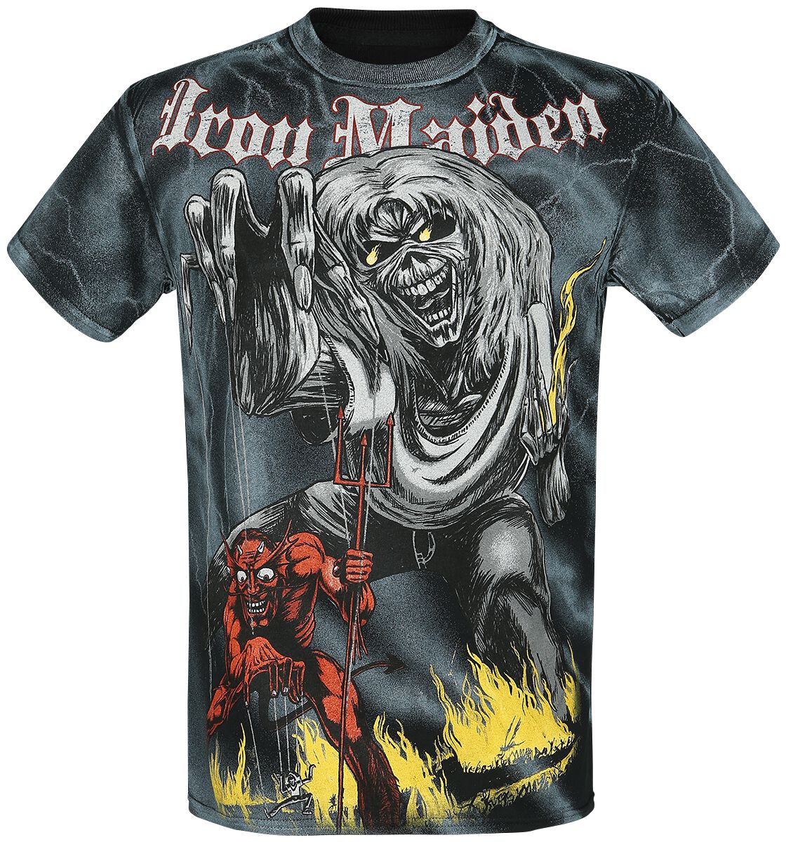 Iron Maiden Sketched Number Of The Beast Allover T-Shirt Allover - Image 2